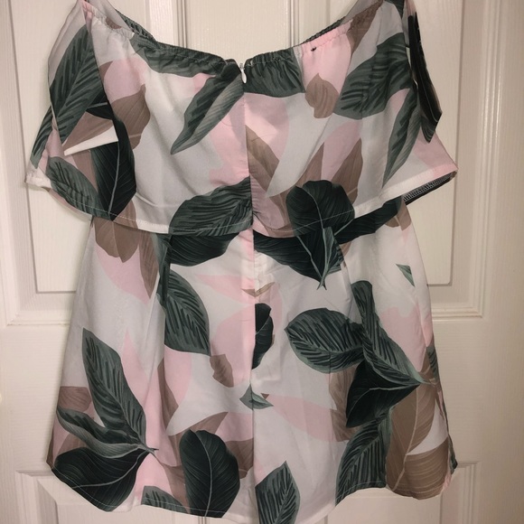 Nordstrom Misguided Print Off The Shoulder Romper - Picture 3 of 7